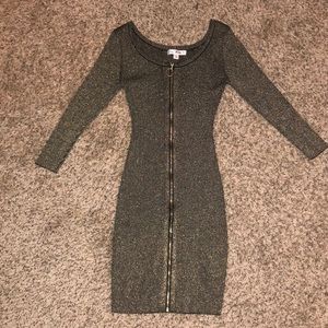 Front Zipper Bodycon Dress